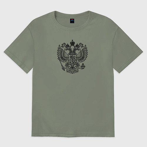 Женская футболка оверсайз Герб России двухглавый орел / Авокадо – фото 1