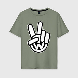 Футболка оверсайз женская Volkswagen peace, цвет: авокадо