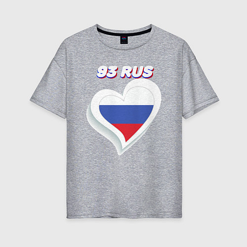 Женская футболка оверсайз 93 регион Краснодарский край / Меланж – фото 1