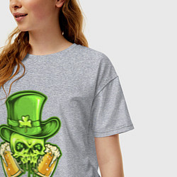 Футболка оверсайз женская Ирландское пиво, цвет: меланж — фото 2