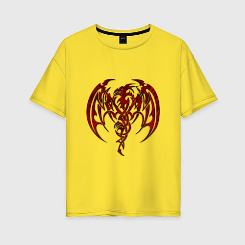 Женская футболка оверсайз Кельтский дракон / Желтый – фото 1