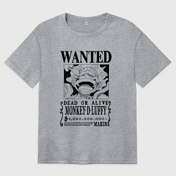 Футболка оверсайз женская Листовка Луффи 5 гир йонко One Piece, цвет: меланж