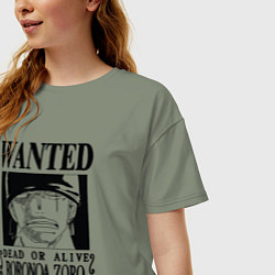 Футболка оверсайз женская Награда за голову Ророноа Зоро One Piece, цвет: авокадо — фото 2