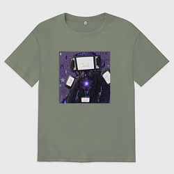 Футболка оверсайз женская Funny Titan TV Man, цвет: авокадо