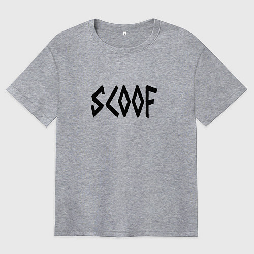 Женская футболка оверсайз Скуф металл / Меланж – фото 1