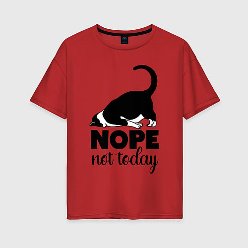 Женская футболка оверсайз Nope - not today / Красный – фото 1