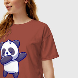 Футболка оверсайз женская Dabbing panda, цвет: кирпичный — фото 2