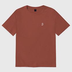 Футболка оверсайз женская Смайлик подмигивающий, цвет: кирпичный