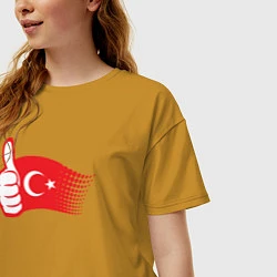 Футболка оверсайз женская Турецкий лайк, цвет: горчичный — фото 2