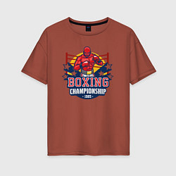 Футболка оверсайз женская Boxing championship, цвет: кирпичный