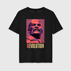 Женская футболка оверсайз Lenin revolution