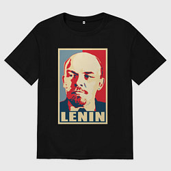Футболка оверсайз женская Владимир Ильич Ленин, цвет: черный
