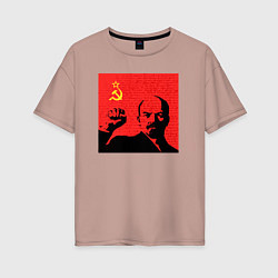 Женская футболка оверсайз Lenin in red