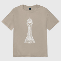 Футболка оверсайз женская Индейка удивилась, цвет: миндальный