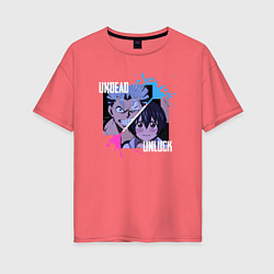Футболка оверсайз женская Undead Unluck, цвет: коралловый