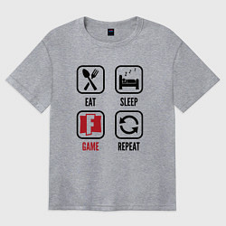 Женская футболка оверсайз Eat - sleep - Fortnite - repeat