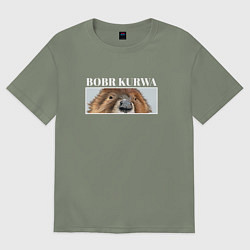 Футболка оверсайз женская Eyes kurwa bobr, цвет: авокадо