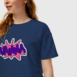 Футболка оверсайз женская Иванна женское имя, цвет: тёмно-синий — фото 2