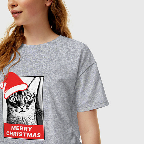 Женская футболка оверсайз Счастливого абиссинского Рождества / Меланж – фото 3