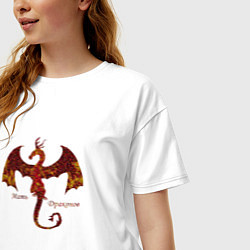Футболка оверсайз женская Мать драконов дракониха, цвет: белый — фото 2