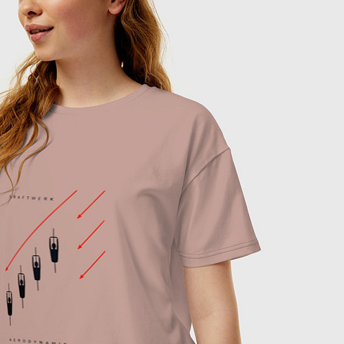 Женская футболка оверсайз Kraftwerk - Aerodynamic / Пыльно-розовый – фото 3