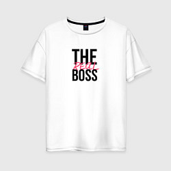 Футболка оверсайз женская The real boss, цвет: белый