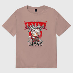 Футболка оверсайз женская Sayonara cat, цвет: пыльно-розовый