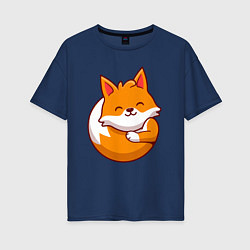 Футболка оверсайз женская Orange fox, цвет: тёмно-синий