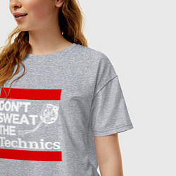 Футболка оверсайз женская Dont sweat the Technics, цвет: меланж — фото 2