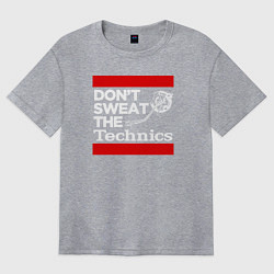 Футболка оверсайз женская Dont sweat the Technics, цвет: меланж