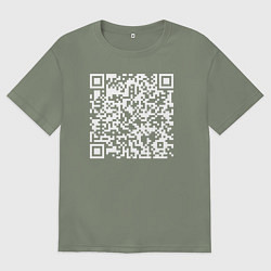 Женская футболка оверсайз Qr код на песню Never Gonna Give You Up
