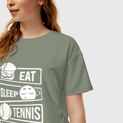 Футболка оверсайз женская Еда сон теннис, цвет: авокадо — фото 2