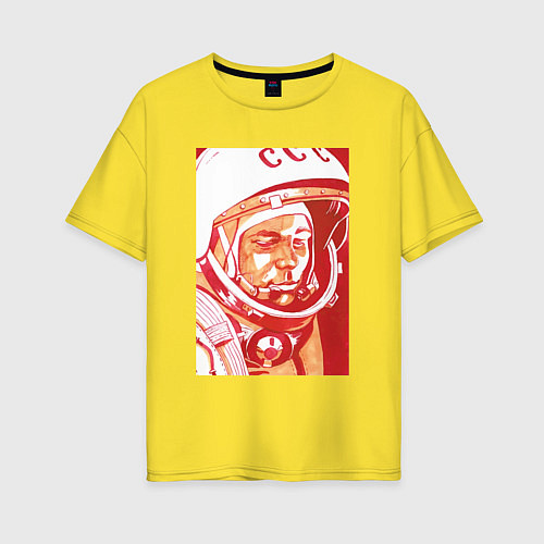 Женская футболка оверсайз Gagarin in red / Желтый – фото 1