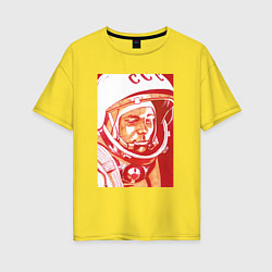 Футболка оверсайз женская Gagarin in red, цвет: желтый