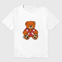 Футболка оверсайз женская Медведь Марат в спортивном костюме, цвет: белый