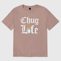 Футболка оверсайз женская Thug life milk, цвет: пыльно-розовый