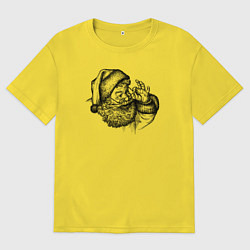 Футболка оверсайз женская Добряк Санта, цвет: желтый