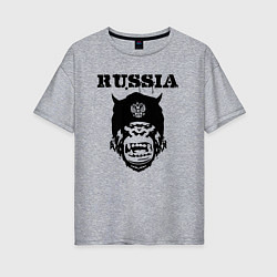 Женская футболка оверсайз Russian gorilla