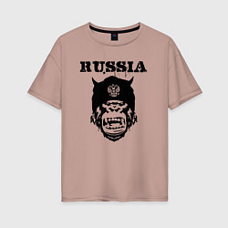 Футболка оверсайз женская Russian gorilla, цвет: пыльно-розовый