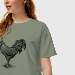 Футболка оверсайз женская Петух, цвет: авокадо — фото 2