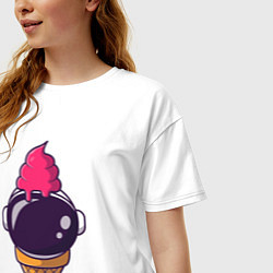 Футболка оверсайз женская Космическое мороженое, цвет: белый — фото 2