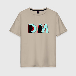 Футболка оверсайз женская Depeche Mode - DM logo, цвет: миндальный