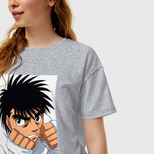 Женская футболка оверсайз Иппо Боксер / Меланж – фото 3