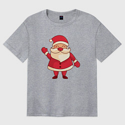 Футболка оверсайз женская Радостный Дед мороз, цвет: меланж