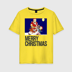 Женская футболка оверсайз Merry Christmas Simpsons