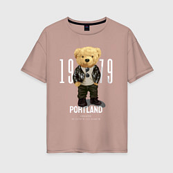 Футболка оверсайз женская Плюшевый медведь portland, цвет: пыльно-розовый