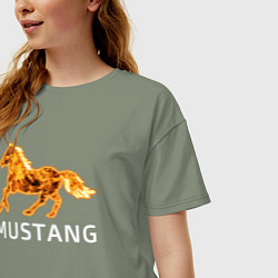 Футболка оверсайз женская Mustang firely art, цвет: авокадо — фото 2