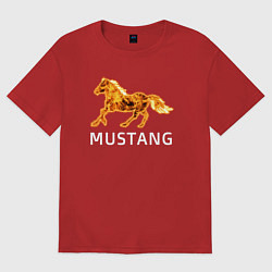 Футболка оверсайз женская Mustang firely art, цвет: красный