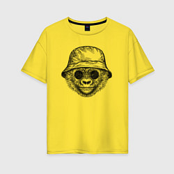 Футболка оверсайз женская Стильный детеныш гориллы, цвет: желтый
