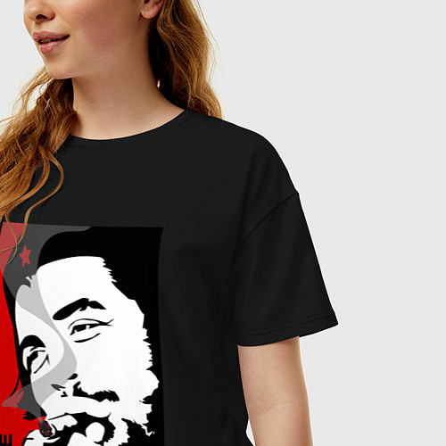 Женская футболка оверсайз Эрнесто Че - Гевара / Черный – фото 3